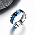 Bague anti-stress anneau tournant Battement Cœur, anneau tournant noir orné d’une ligne de battement de cœur