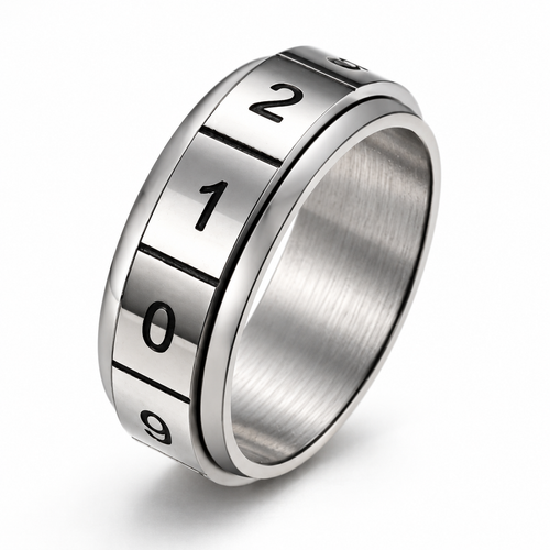 Bague anti-stress anneau tournant Chiffre, anneau tournant à cases numérotées de 0 à 9