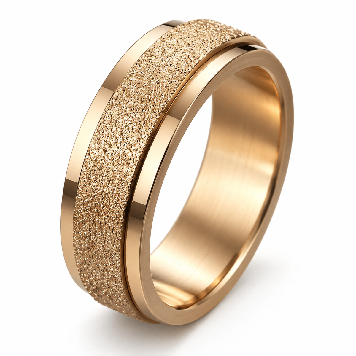 Bague anti-stress anneau tournant Pailleté, anneau tournant au fini sablé scintillant