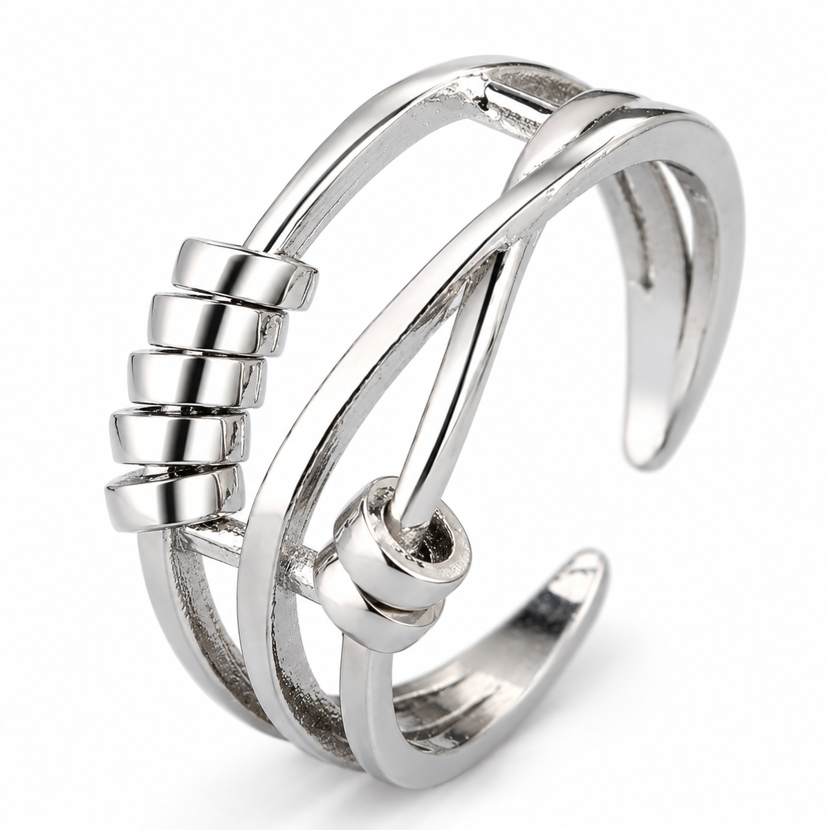 Bague anti-stress bille Scellée, anneaux entrecroisés avec rondelles mobiles