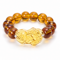 Bracelet Citrine PiXiu, grosses perles de citrine de 14 mm et pixiu sculpté