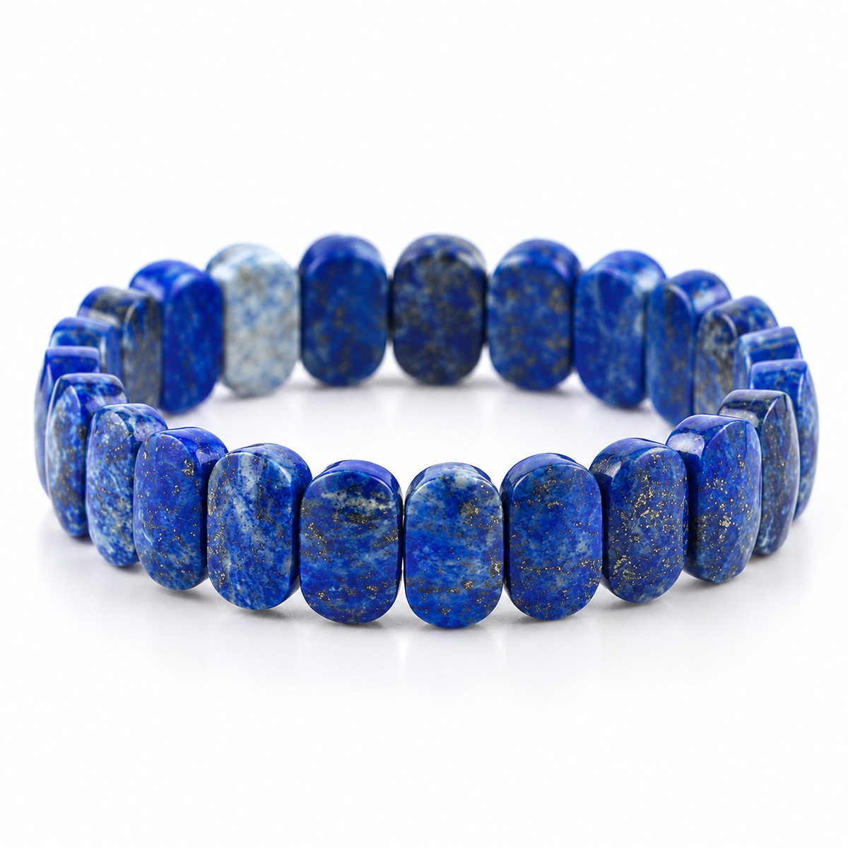 Bracelet Lapis Lazuli Azure, plaquettes rectangulaires de lapis-lazuli bleu roi