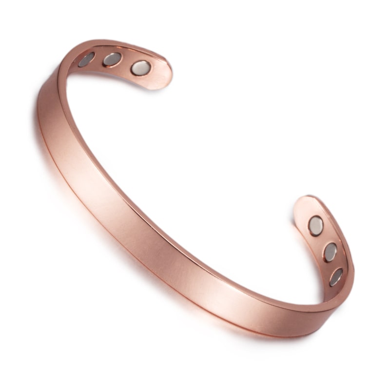 Bracelet magnétique Classique, jonc ouvert lisse en cuivre poli