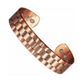 Bracelet magnétique Design, jonc ouvert en cuivre à motif de maillons en relief