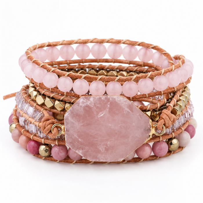 Bracelet Quartz Rose Bohème