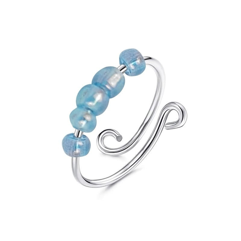 Bague anti-stress bille Classique, perles translucides sur fil d’acier à boucles