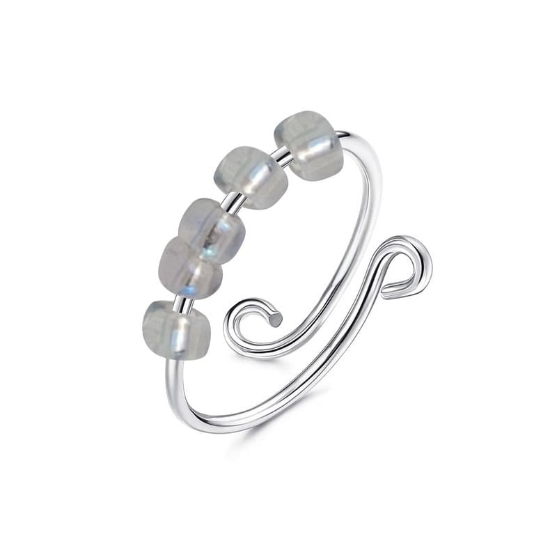 Bague anti-stress bille Classique, perles translucides sur fil d’acier à boucles