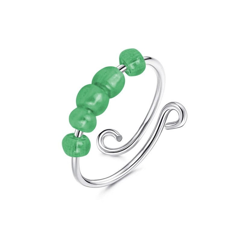 Bague anti-stress bille Classique, perles translucides sur fil d’acier à boucles